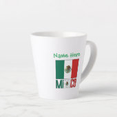 Personalized Mexico Flag Name Design Latte Mok (Rechterhoek)