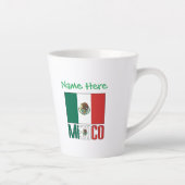 Personalized Mexico Flag Name Design Latte Mok (Rechts)