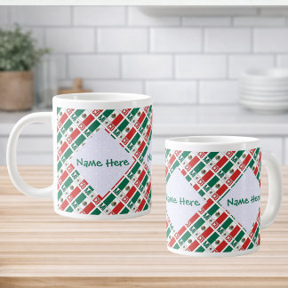 Personalized Mexico Flag Tiled Grote Koffiekop