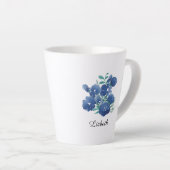 Personalized Midnight Bloom Blue Floral Latte Mug Mok (Rechterhoek)