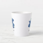 Personalized Midnight Bloom Blue Floral Latte Mug Mok (Voorkant)
