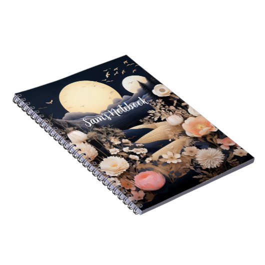 Personalized Midnight Boho Garden Gift Notitieboek (Rechterzijde)