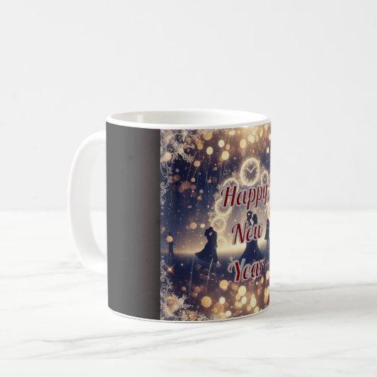 Personalized Midnight Clock  New Year Mug  Koffiemok (Voorkant links)