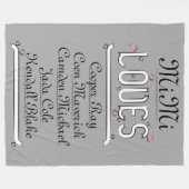 PERSONALIZED MiMi houdt van haar kleinkinderen Fleece Deken (Voorkant (Horizontaal))