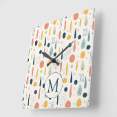 Personalized Minimal Abstract Boho Pastel Colors P Vierkante Klok (Hoek)
