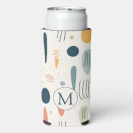 Personalized Minimal Abstract Boho Pastel Colors Seltzer Blikjeskoeler