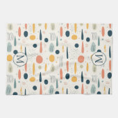 Personalized Minimal Abstract Boho Pastel Colors Theedoek (Horizontaal)