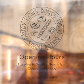 Personalized Minimal Bakery Opening Hours Logo Raamsticker (Vel 2)