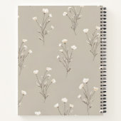 Personalized Minimal Beige Floral Design Notitieboek (Achterkant)