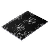 Personalized Minimal Black Floral with Name Notitieboek (Linkerzijde)