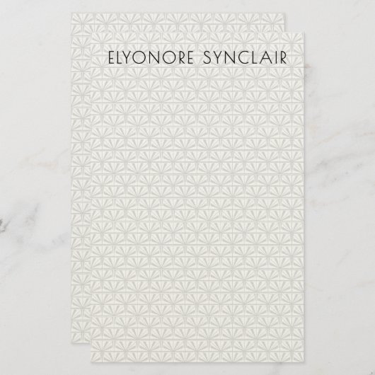 Personalized Minimal Elegant Geometric Art Deco Briefpapier (Voorkant / Achterkant)
