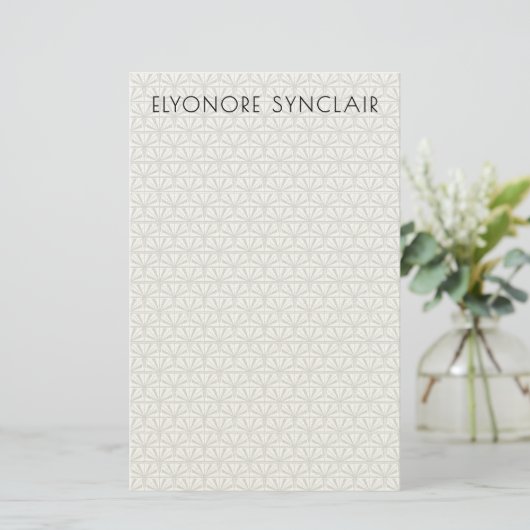 Personalized Minimal Elegant Geometric Art Deco Briefpapier (Staand voorkant)