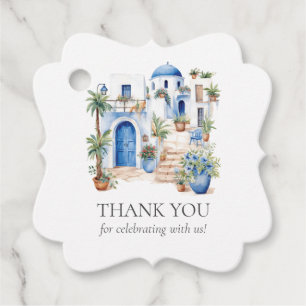 Personalized Minimal Greece Watercolor Wedding Bedankjes Labels