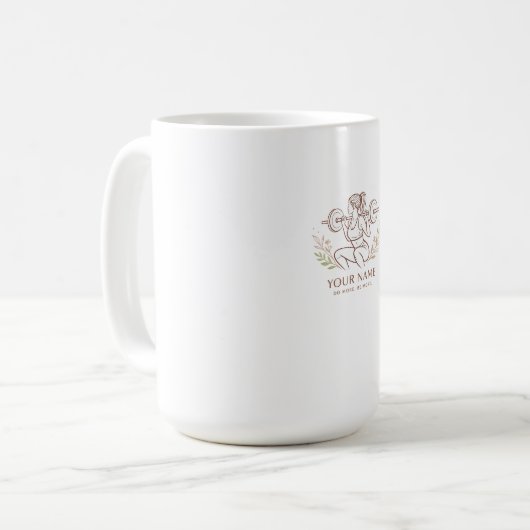 Personalized Minimal Line Art Mug Koffiemok (Voorkant links)