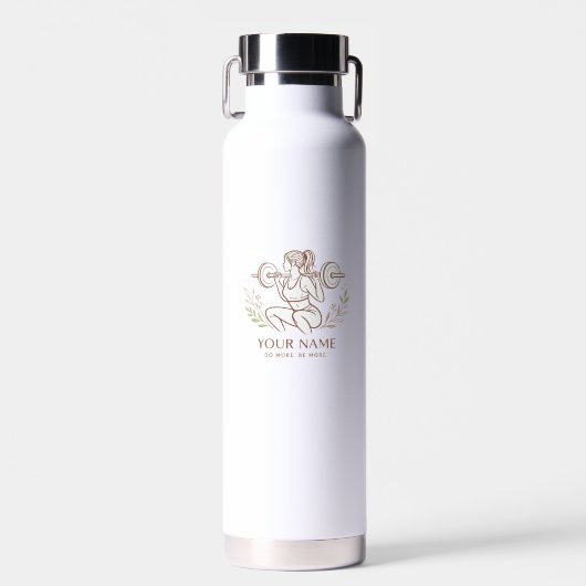 Personalized Minimal Line Art Water Bottle Waterfles (Voorkant)