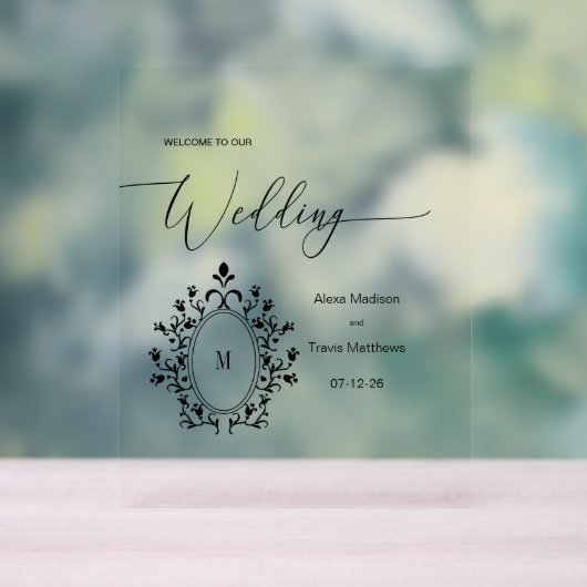 Personalized Minimal Monogram Wedding sign Acryl Bord (Neutraal)