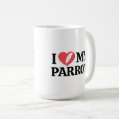Personalized Minimal White Parrot Love Quote Koffiemok (Voorkant rechts)