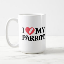 Personalized Minimal White Parrot Love Quote Koffiemok