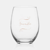 Personalized Minimal  Wijnglas Zonder Voet (Voorkant)