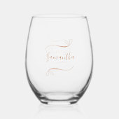 Personalized Minimal  Wijnglas Zonder Voet (Achterkant)