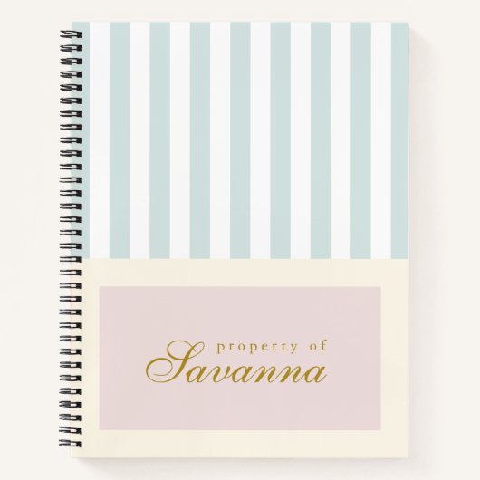 Personalized Minimalist Aesthetic Pastel Notebook Notitieboek (Voorkant)