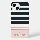 Personalized Minimalist Black Stripes Pattern Case-Mate iPhone Case (Achterkant)