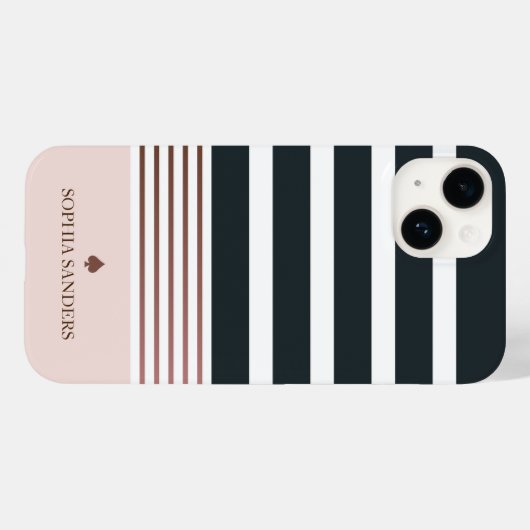 Personalized Minimalist Black Stripes Pattern Case-Mate iPhone Case (Achterkant (horizontaal))