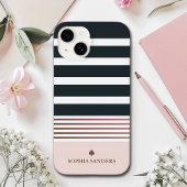 Personalized Minimalist Black Stripes Pattern Case-Mate iPhone Case