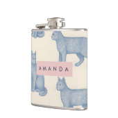 Personalized Minimalist Blue Cat Pattern Heupfles (Links)