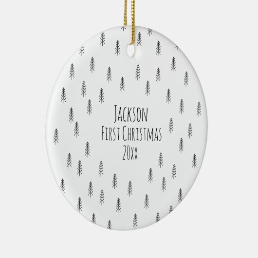 Personalized Minimalist Boho Baby Ornament (Rechts)