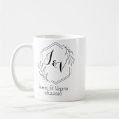 Personalized minimalist, couples initials wedding koffiemok (Links)