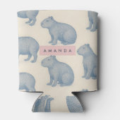 Personalized Minimalist Cute Capybara Pattern Blikjeskoeler (Achterkant)