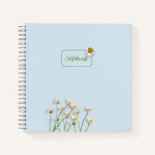 Personalized Minimalist Floral Notebook Notitieboek (Voorkant)