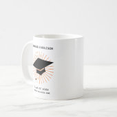 Personalized Minimalist Graduation Cap Koffiemok (Voorkant links)