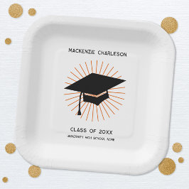 Personalized Minimalist Graduation Cap Party Papieren Bordje