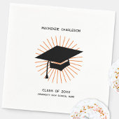 Personalized Minimalist Graduation Cap Party Servet