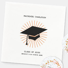 Personalized Minimalist Graduation Cap Party Servet
