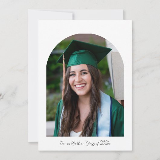 Personalized Minimalist Graduation Save The Date (Achterkant)