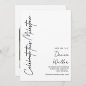 Personalized Minimalist Graduation Save The Date (Voorkant / Achterkant)