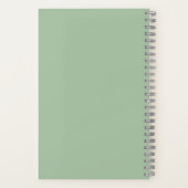 Personalized Minimalist Green Flower Notebook Notitieboek (Achterkant)