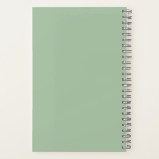Personalized Minimalist Green Flower Notebook Notitieboek (Achterkant)