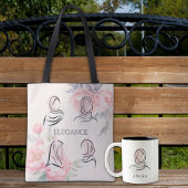 Personalized Minimalist Hijab Line Art Floral Tote Tote Bag