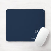 Personalized Minimalist Initial Name Navy Blue Muismat (Met muis)