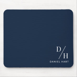 Personalized Minimalist Initial Name Navy Blue Muismat