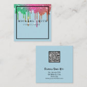 Personalized Minimalist Modern QR Code Logo Square Vierkante Visitekaartje (Voorkant / Achterkant)
