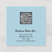 Personalized Minimalist Modern QR Code Logo Square Vierkante Visitekaartje (Achterkant)
