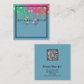 Personalized Minimalist Modern QR Code Logo Square Vierkante Visitekaartje (Voorkant / Achterkant)