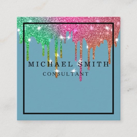 Personalized Minimalist Modern QR Code Logo Square Vierkante Visitekaartje (Voorkant)