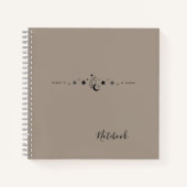 Personalized Minimalist Moon & Star Crystal Notebo Notitieboek (Voorkant)