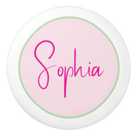 Personalized Minimalist Name Pink Keramische Knop
